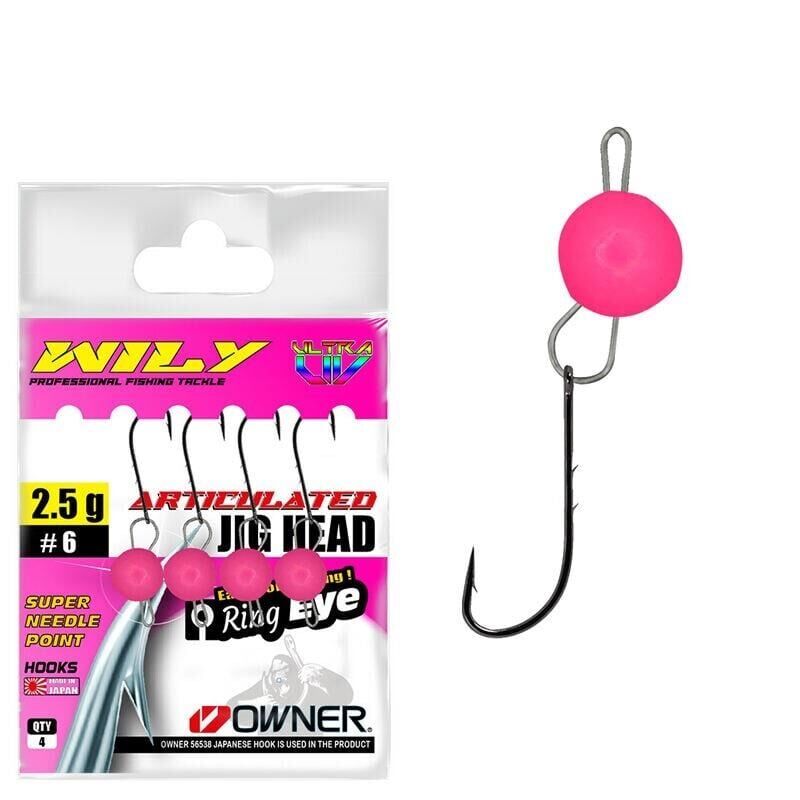 Wily JigHead Mafsallı Owner İğneli - Pembe