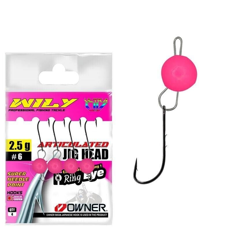 Wily JigHead Mafsallı Owner İğneli - Pembe