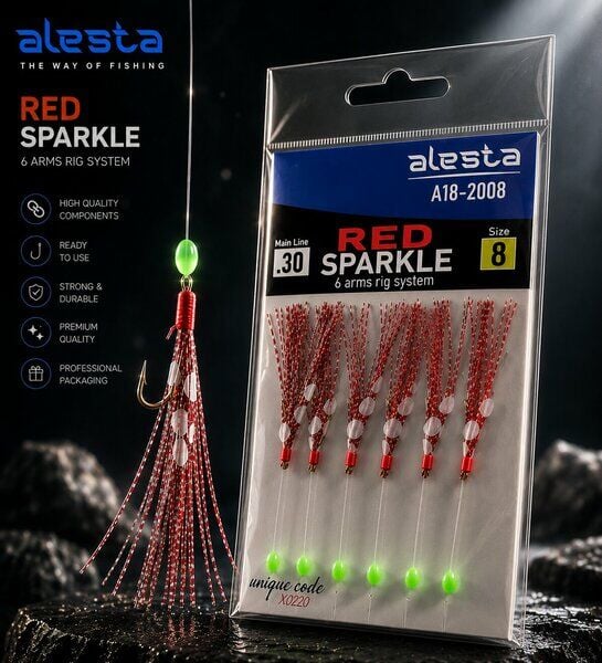 Palamut Çaparisi RED Sparkle Rig X0225 6K 0.30 #8