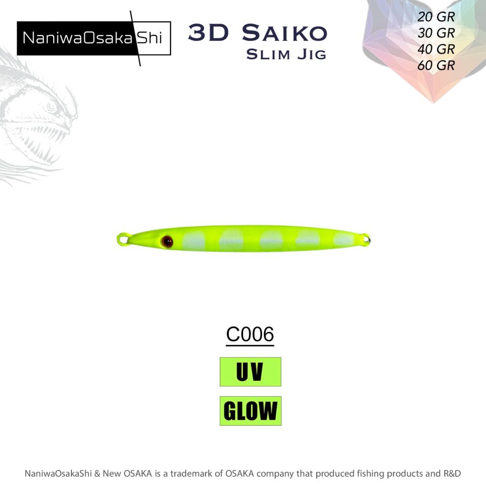 NaniwaOsakaShi 3D Saiko Slim Jig 30Gr