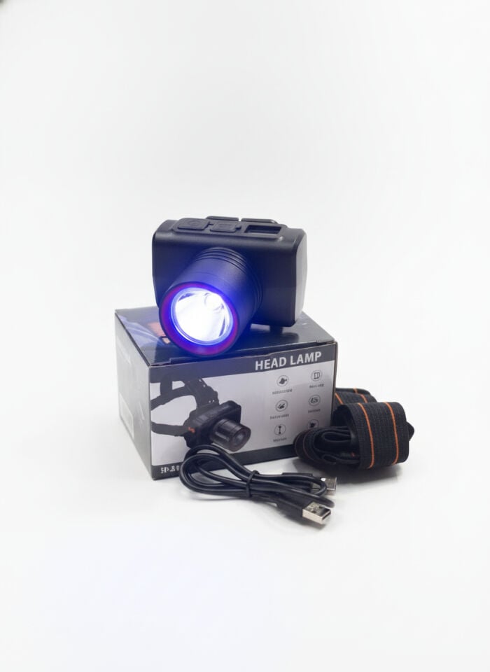 Şarjlı Zoomlu Sensörlü Kafa Lambası UV