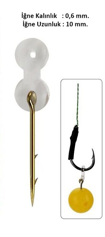 Powerex Pratik Boilie Yem Takma İğnesi Aparatı 10 mm 12 Adet