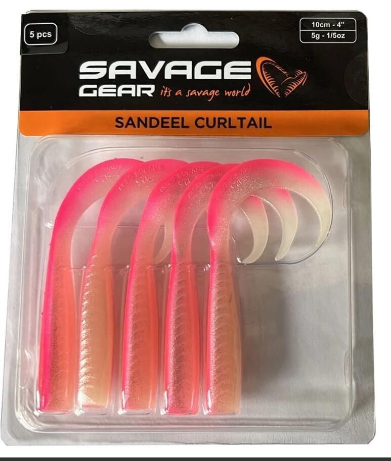 Savage Gear LB Sandeel Curltail 7cm Pink Glow 6 Adet Lrf Silikonu