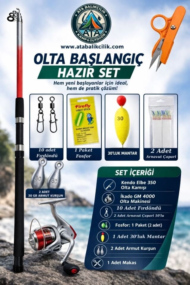 ATA Balıkçılık Özel Başlangıç Seti – Her Şey Dahil Hazır Olta Takımı