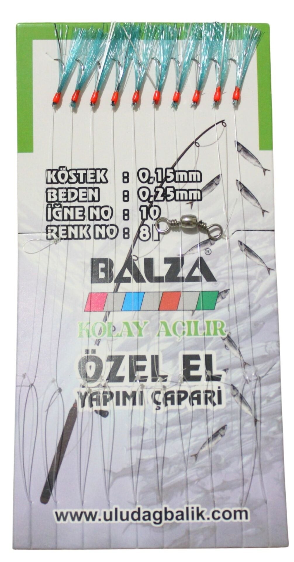 Balza Fırdöndülü 10'lu Beyaz İğne Mavi Çapari