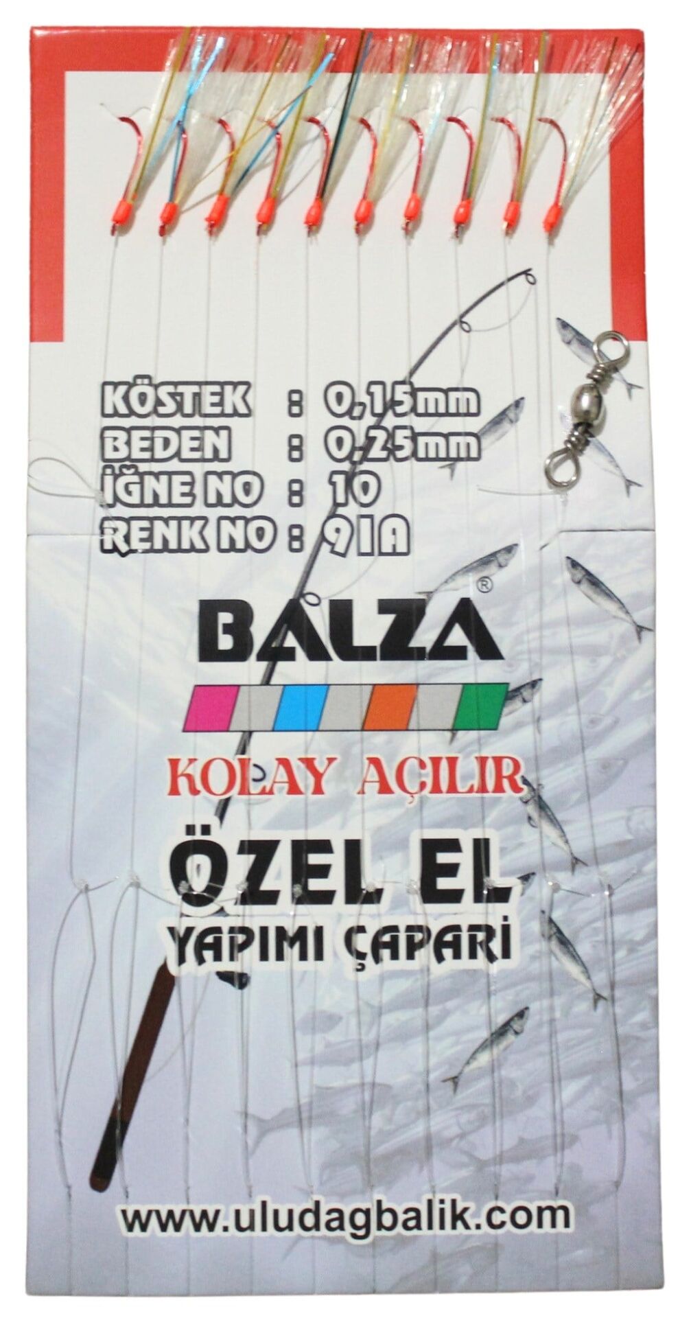 Balza Fırdöndülü 10'lu Kırmızı İğne Mavi-Sarı Çapari