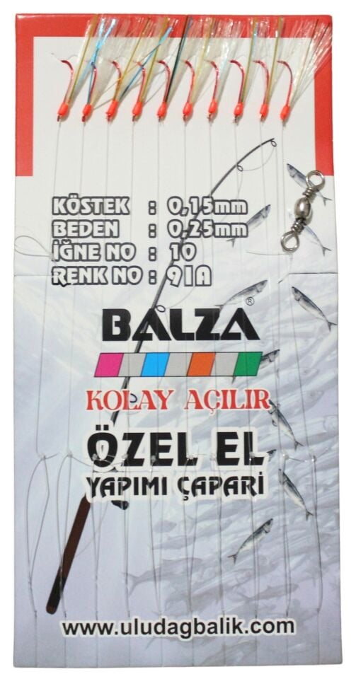 Balza Fırdöndülü 10'lu Kırmızı İğne Mavi-Sarı Çapari
