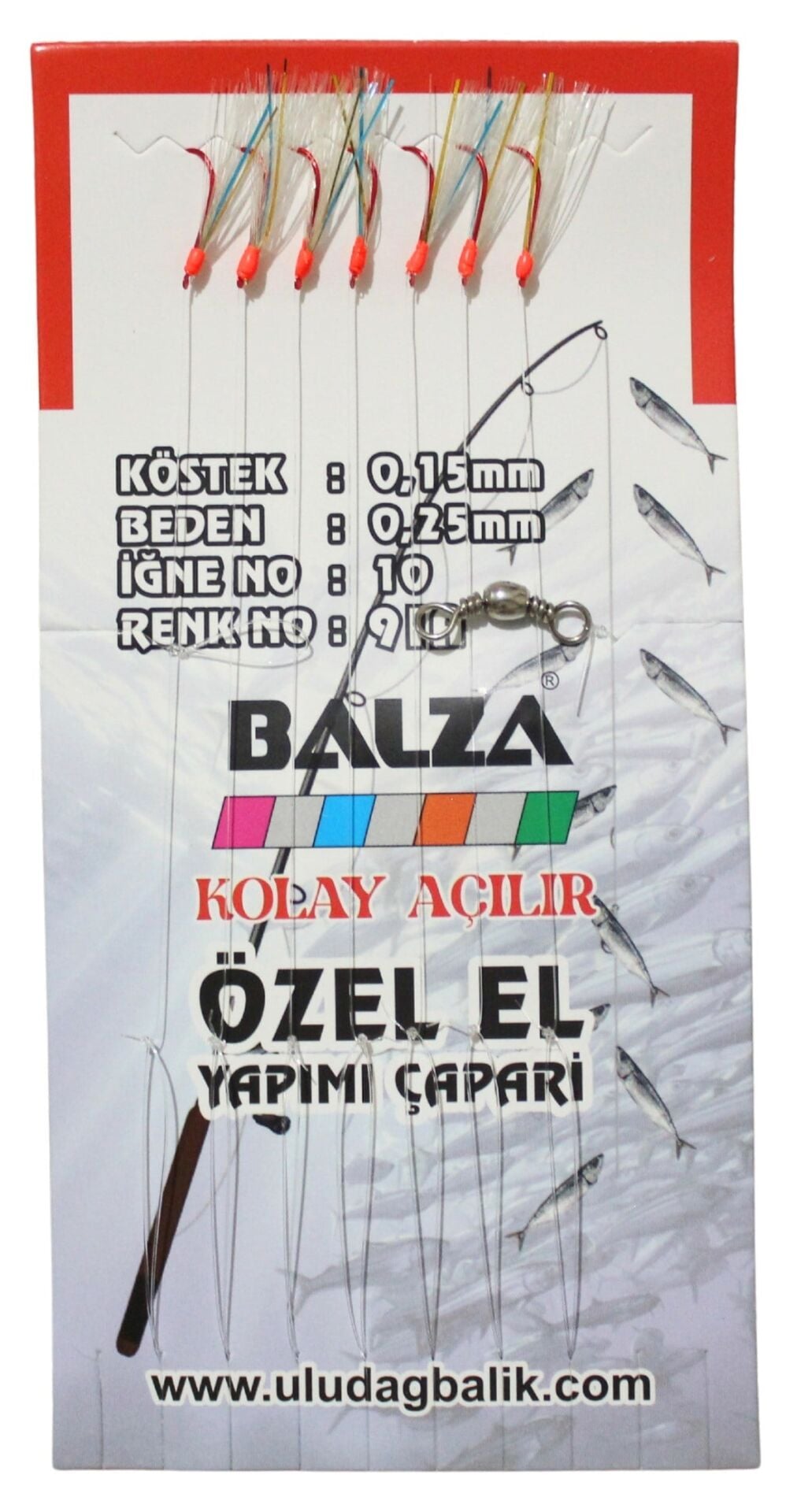 Balza Fırdöndülü 7'li Kırmızı İğne Mavi-Sarı Çapari
