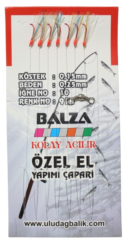 Balza Fırdöndülü 7'li Kırmızı İğne Mavi-Sarı Çapari
